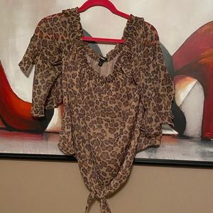 Off the Shoulder Leopard Top